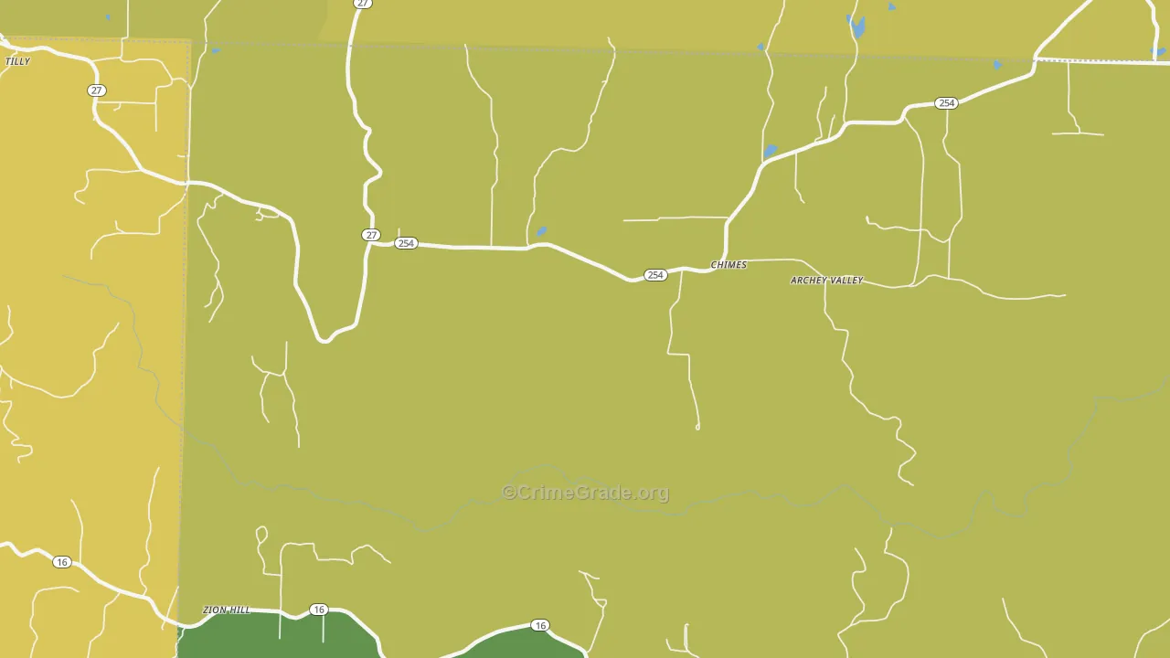 Chimes, AR Map of Vehicle Theft Rates