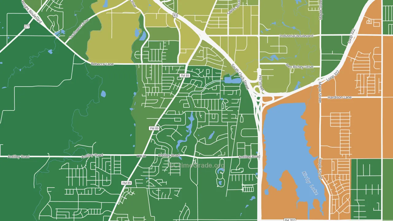 Chimney Rock Area, Abilene, TX Map of Vehicle Theft Rates