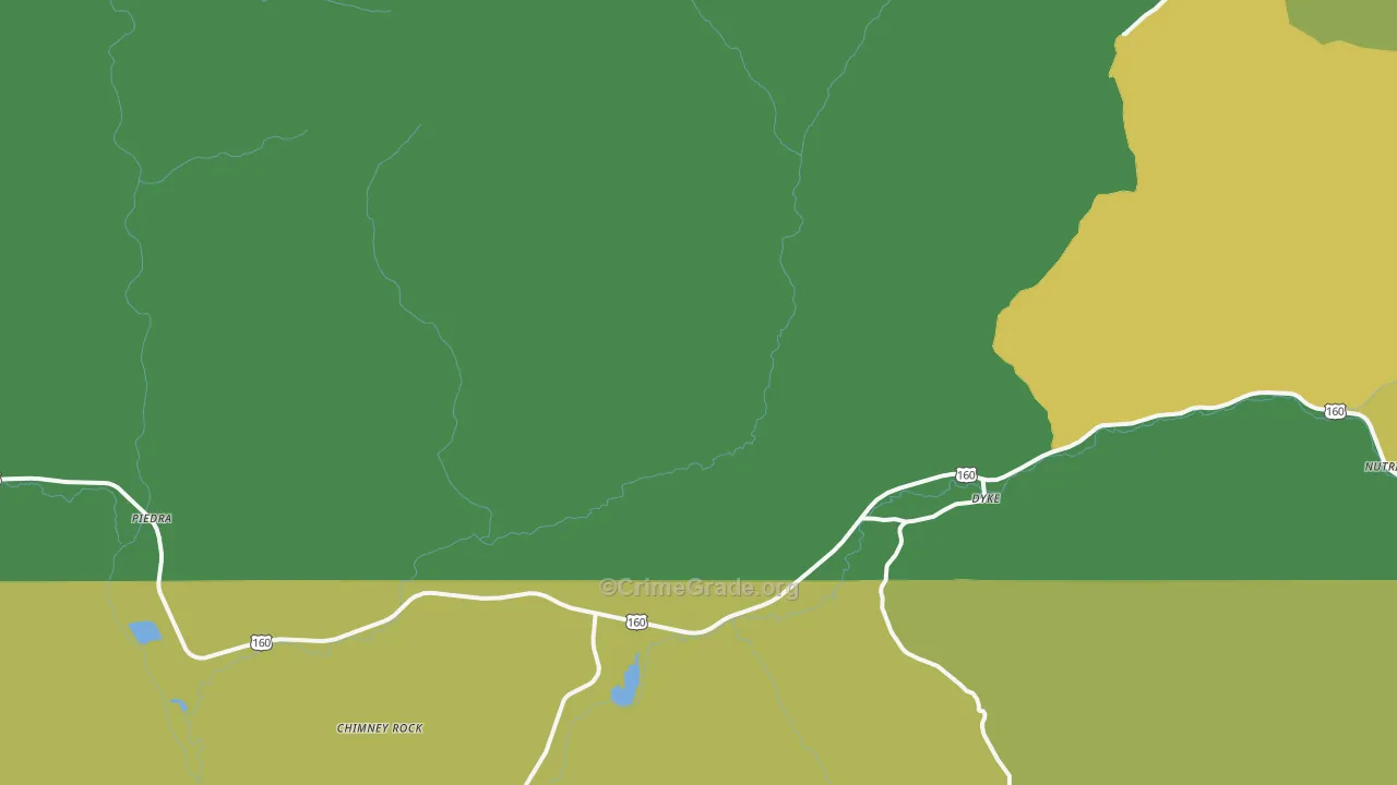 Chimney Rock, CO Map of Vehicle Theft Rates