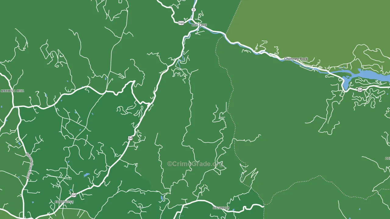 Chimney Rock, NC Map of Vehicle Theft Rates