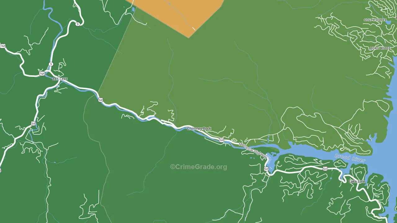 Chimney Rock Village, NC Map of Vehicle Theft Rates