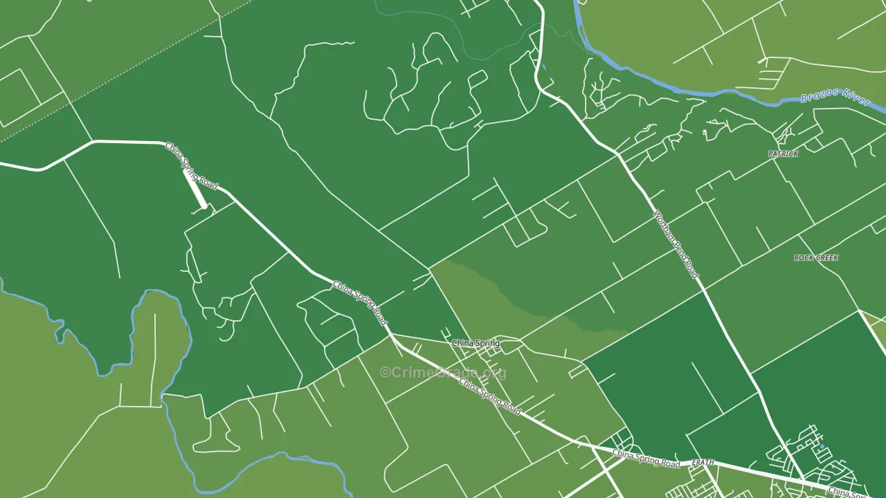 China Spring, TX Map of Vehicle Theft Rates