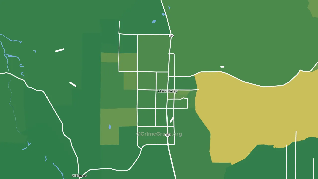Chino Valley, AZ Map of Vehicle Theft Rates