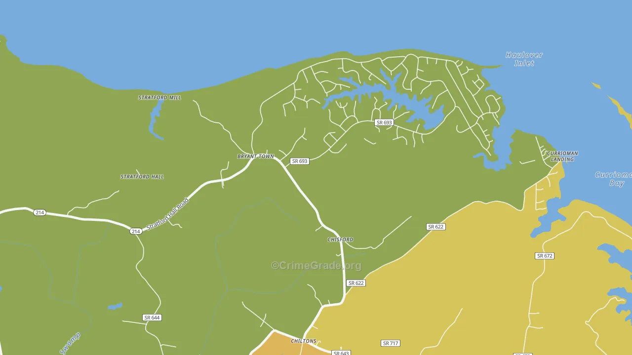 Chisford, VA Map of Vehicle Theft Rates