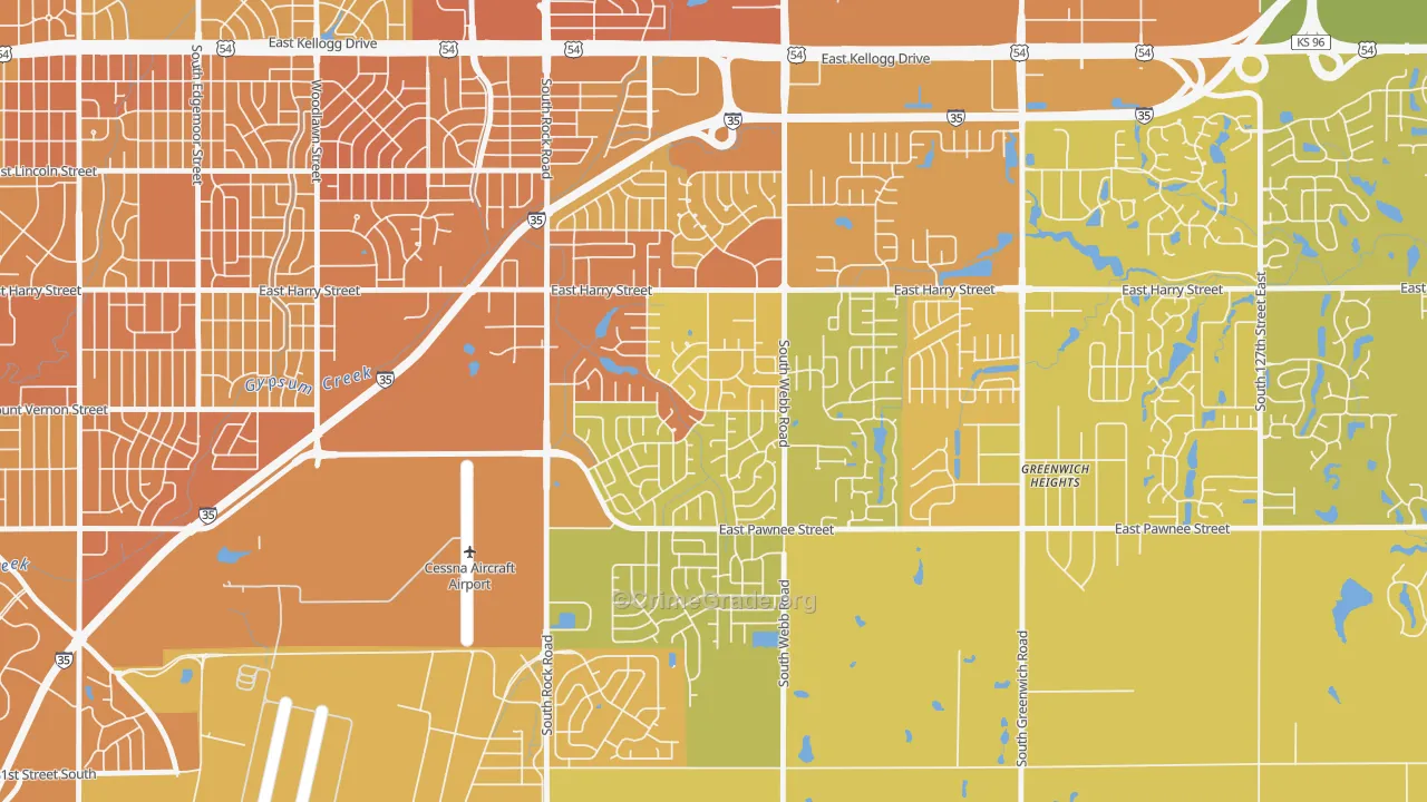 Chisholm Creek, Wichita, KS Map of Vehicle Theft Rates