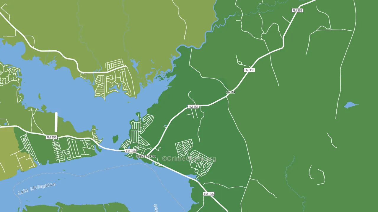Chita, TX Map of Vehicle Theft Rates