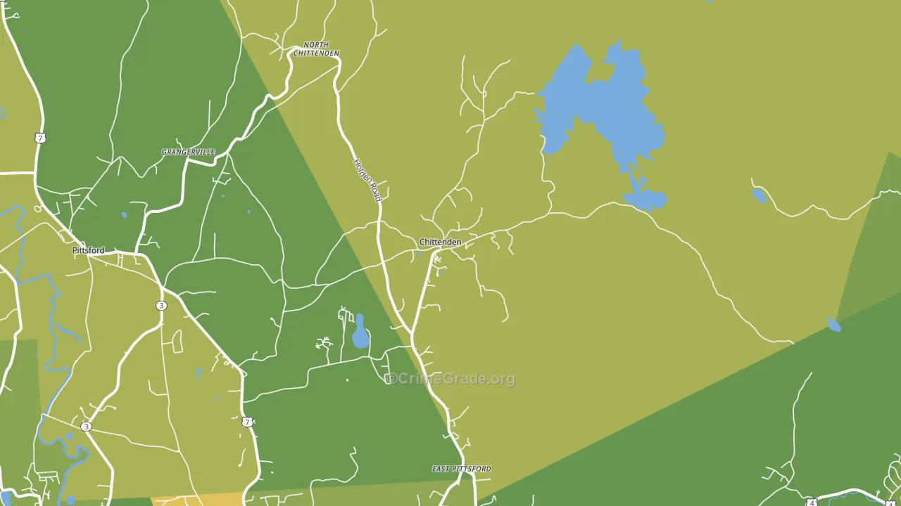 Chittenden, VT Map of Vehicle Theft Rates