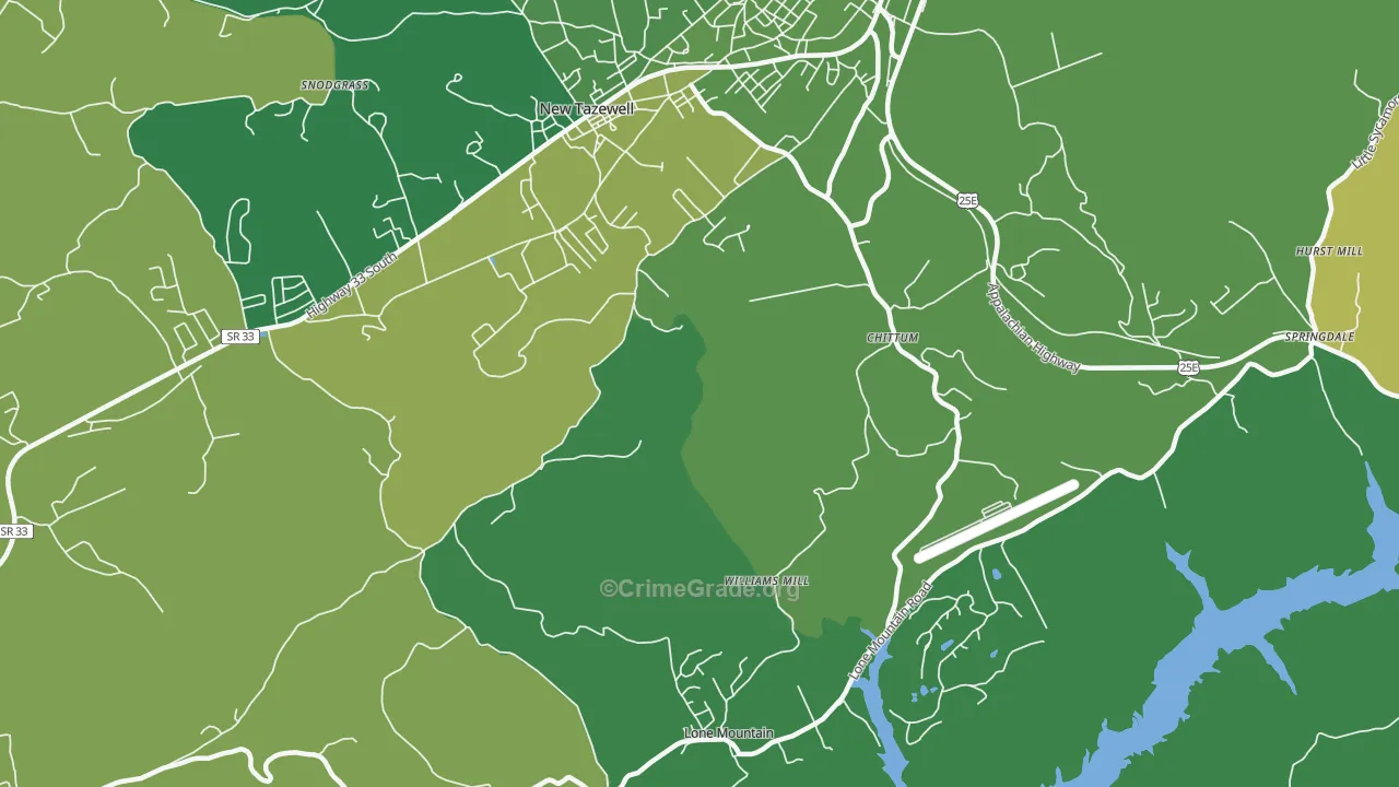 Chittum, TN Map of Vehicle Theft Rates