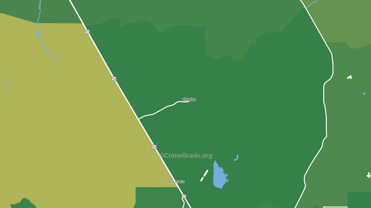 Chloride, AZ Map of Vehicle Theft Rates