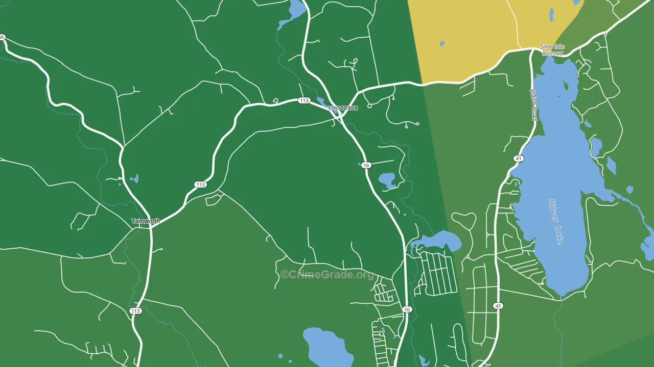 Chocorua, NH Map of Vehicle Theft Rates
