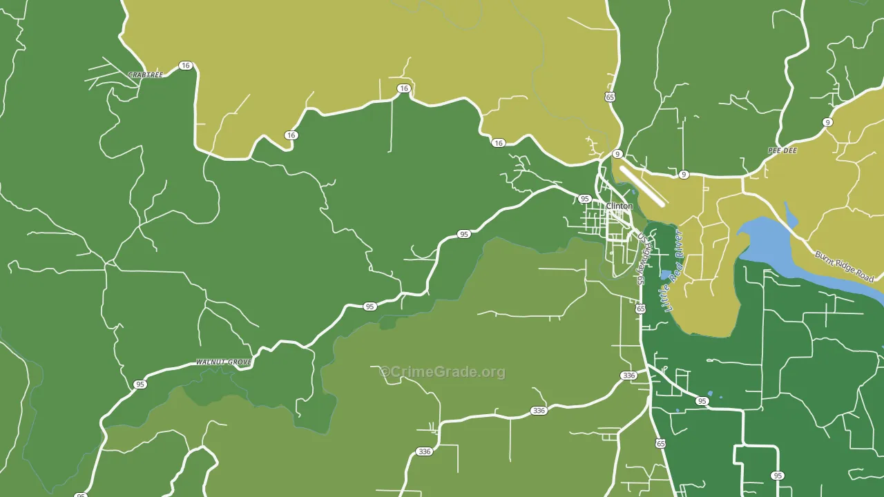Choctaw, AR Map of Vehicle Theft Rates