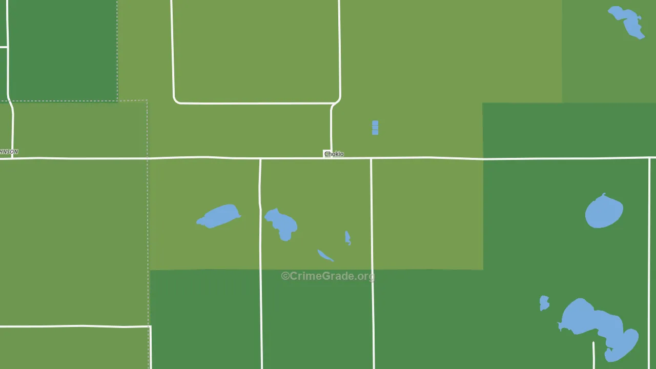 Chokio, MN Map of Vehicle Theft Rates