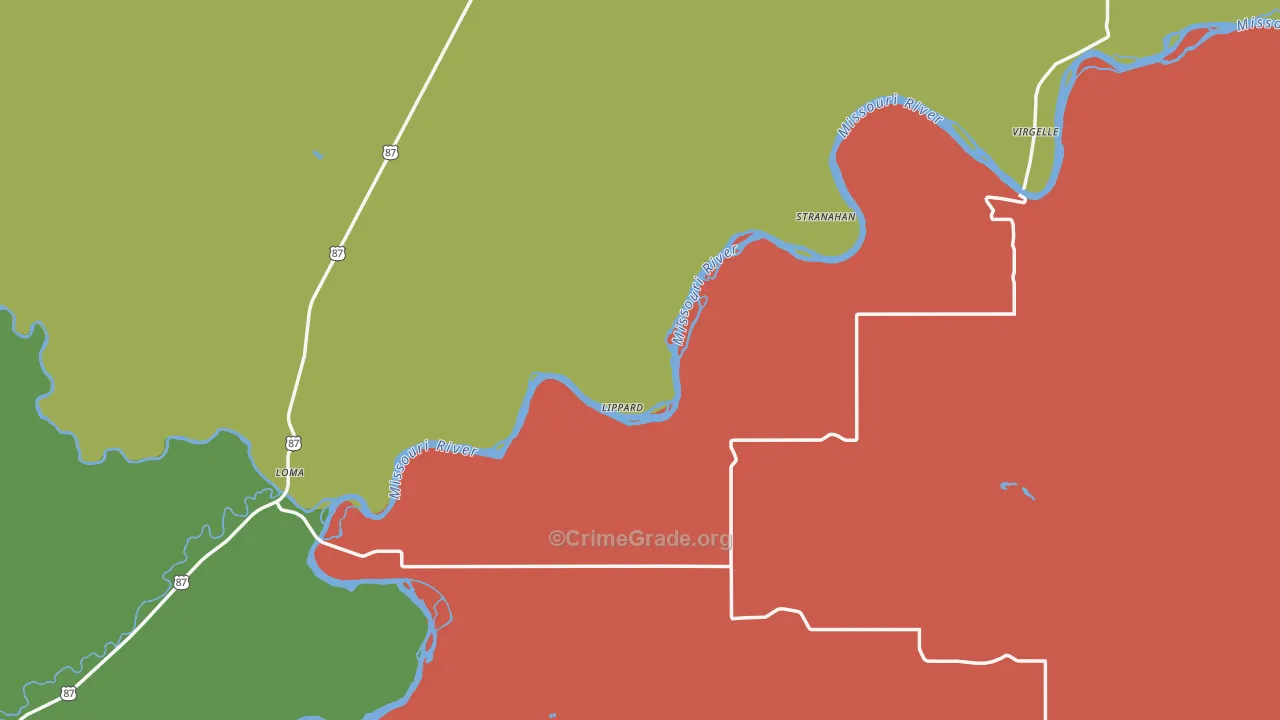 Chouteau County, MT Map of Vehicle Theft Rates