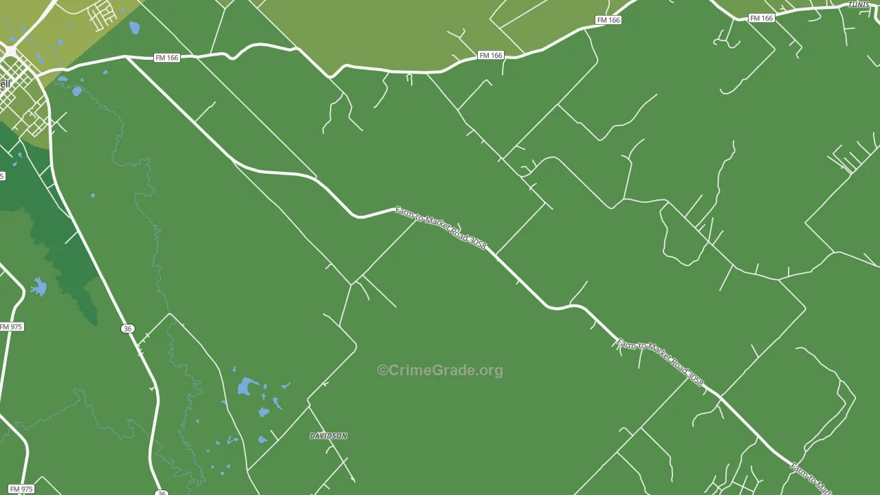 Chriesman, TX Map of Vehicle Theft Rates