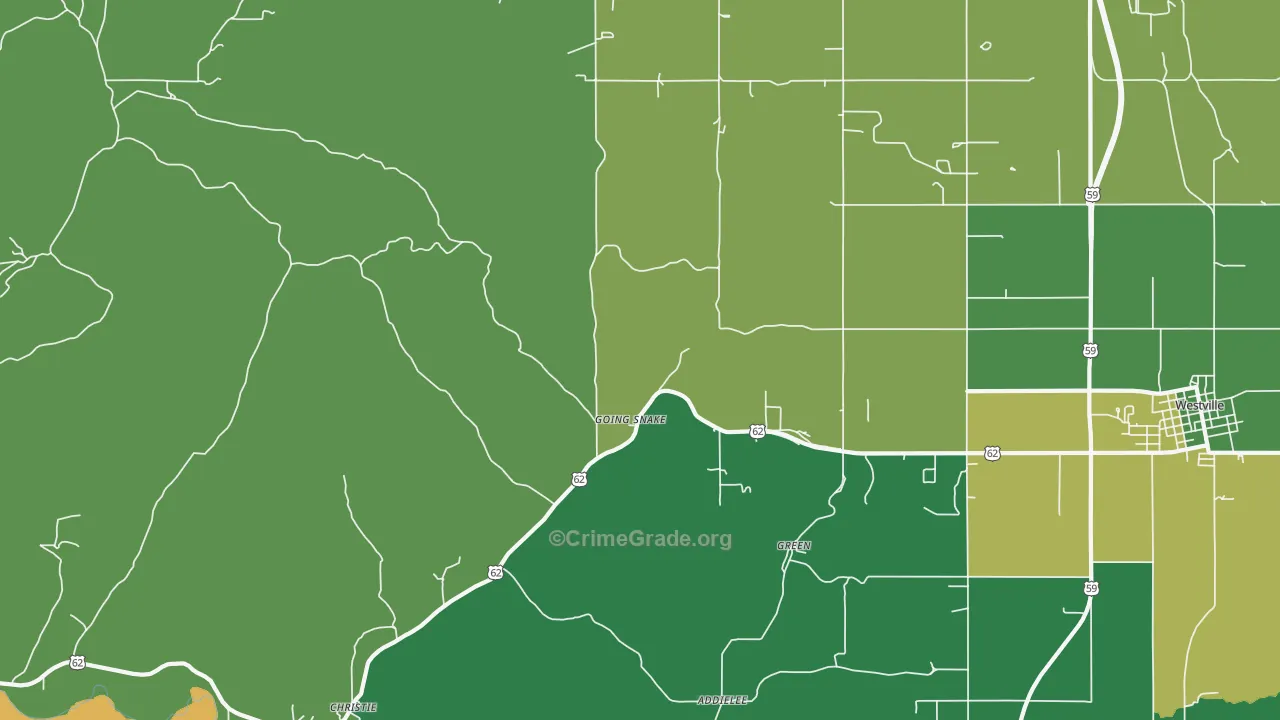 Christie, OK Map of Vehicle Theft Rates