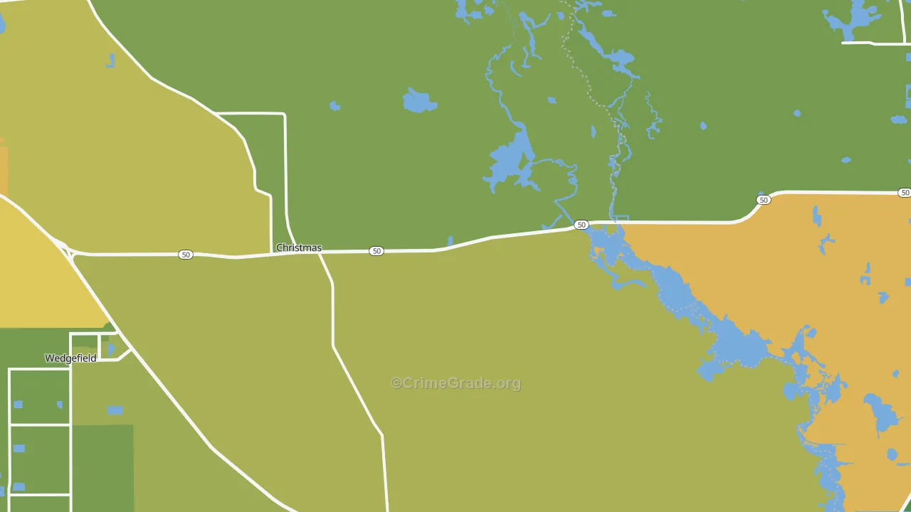 Christmas, FL Map of Vehicle Theft Rates