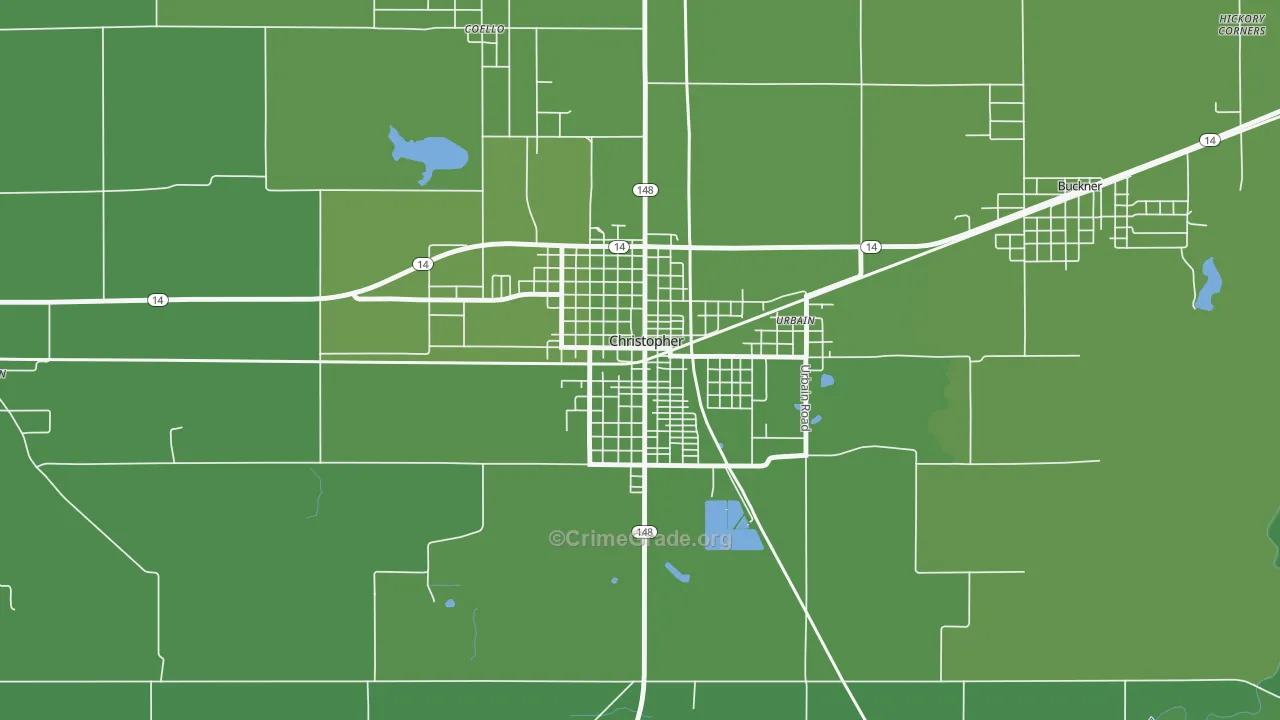 Christopher, IL Map of Vehicle Theft Rates