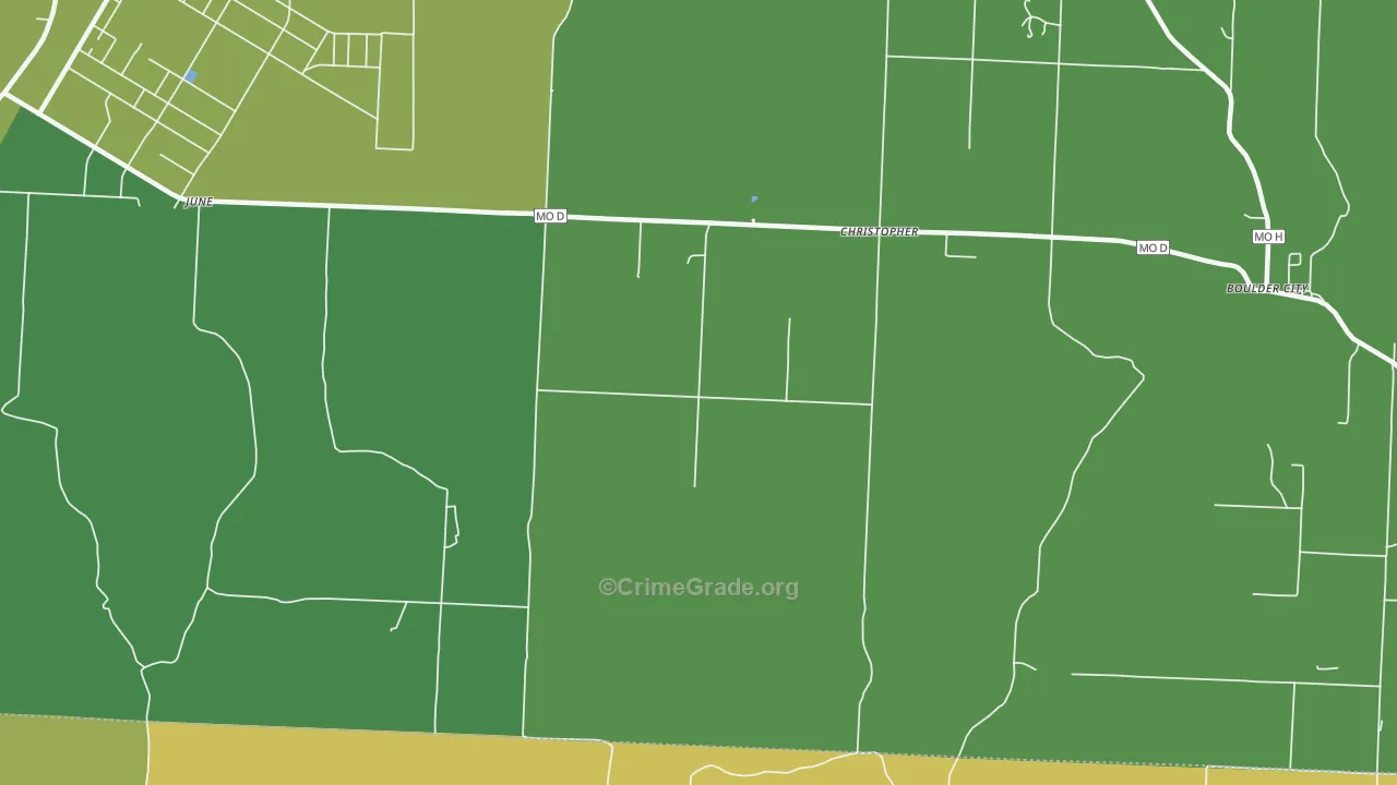 Christopher, MO Map of Vehicle Theft Rates
