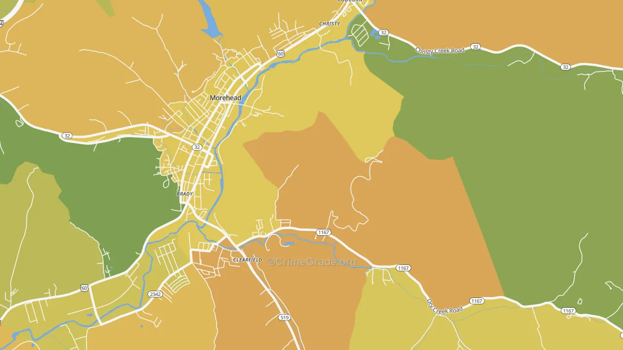 Christy, KY Map of Vehicle Theft Rates