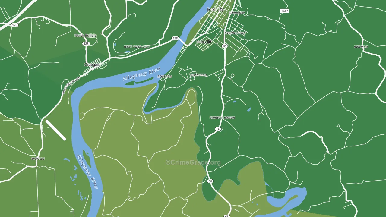 Christy Manor, PA Map of Vehicle Theft Rates