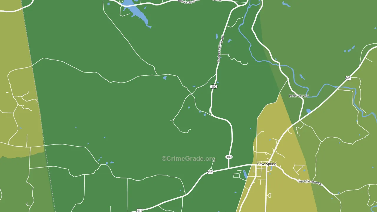 Chubbtown, GA Map of Vehicle Theft Rates
