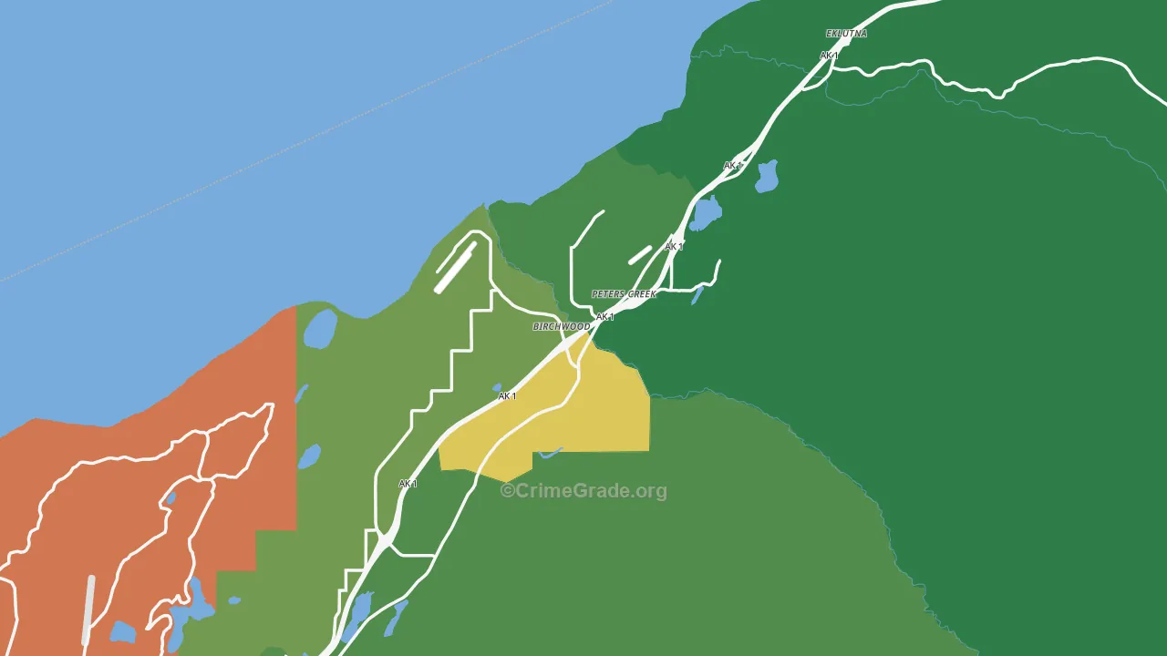 Chugiak, AK Map of Vehicle Theft Rates