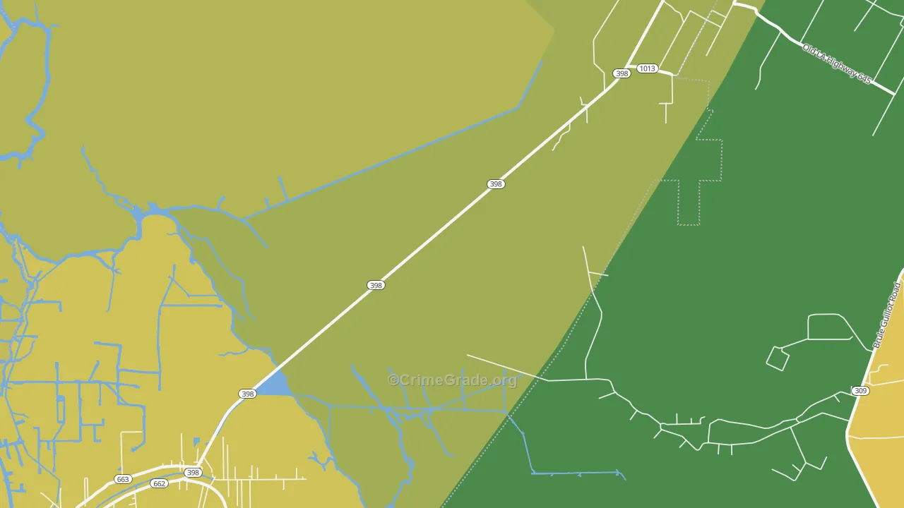 Chula, LA Map of Vehicle Theft Rates