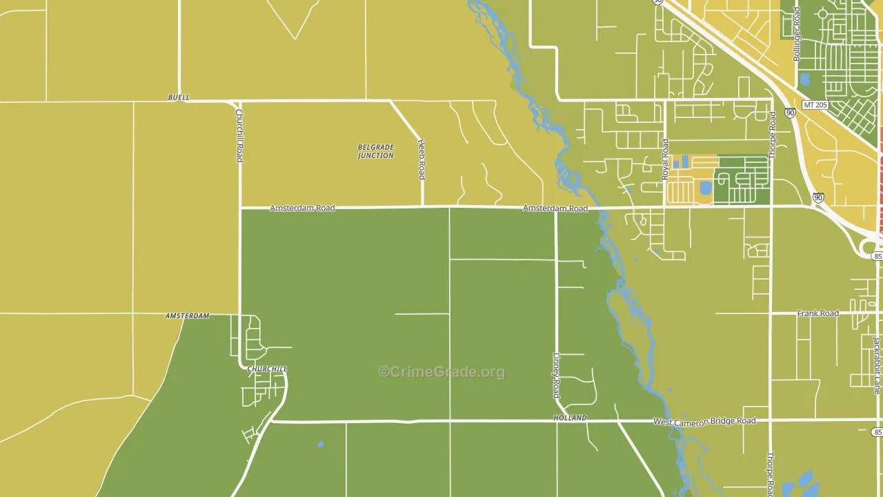 Church Hill, MT Map of Vehicle Theft Rates