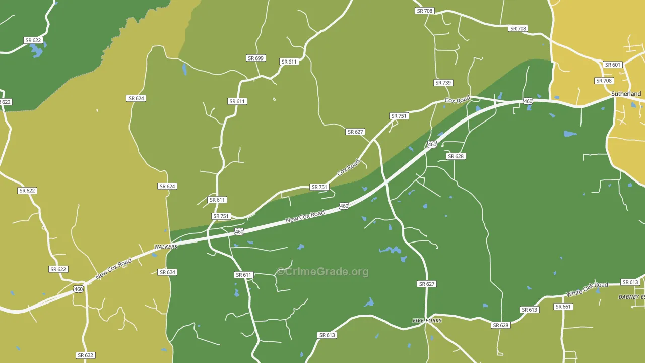 Church Road, VA Map of Vehicle Theft Rates
