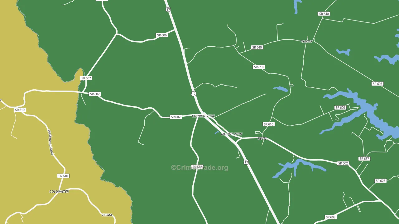 Church View, VA Map of Vehicle Theft Rates