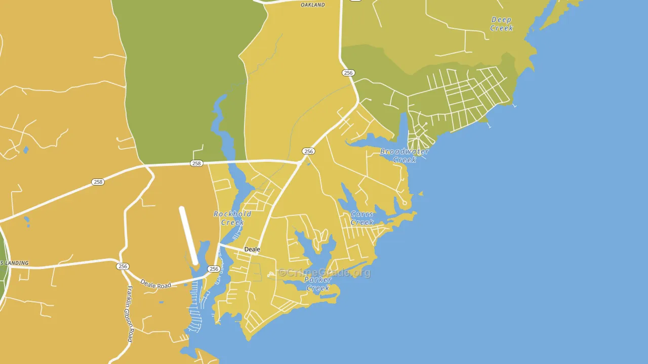 Churchton, MD Map of Vehicle Theft Rates