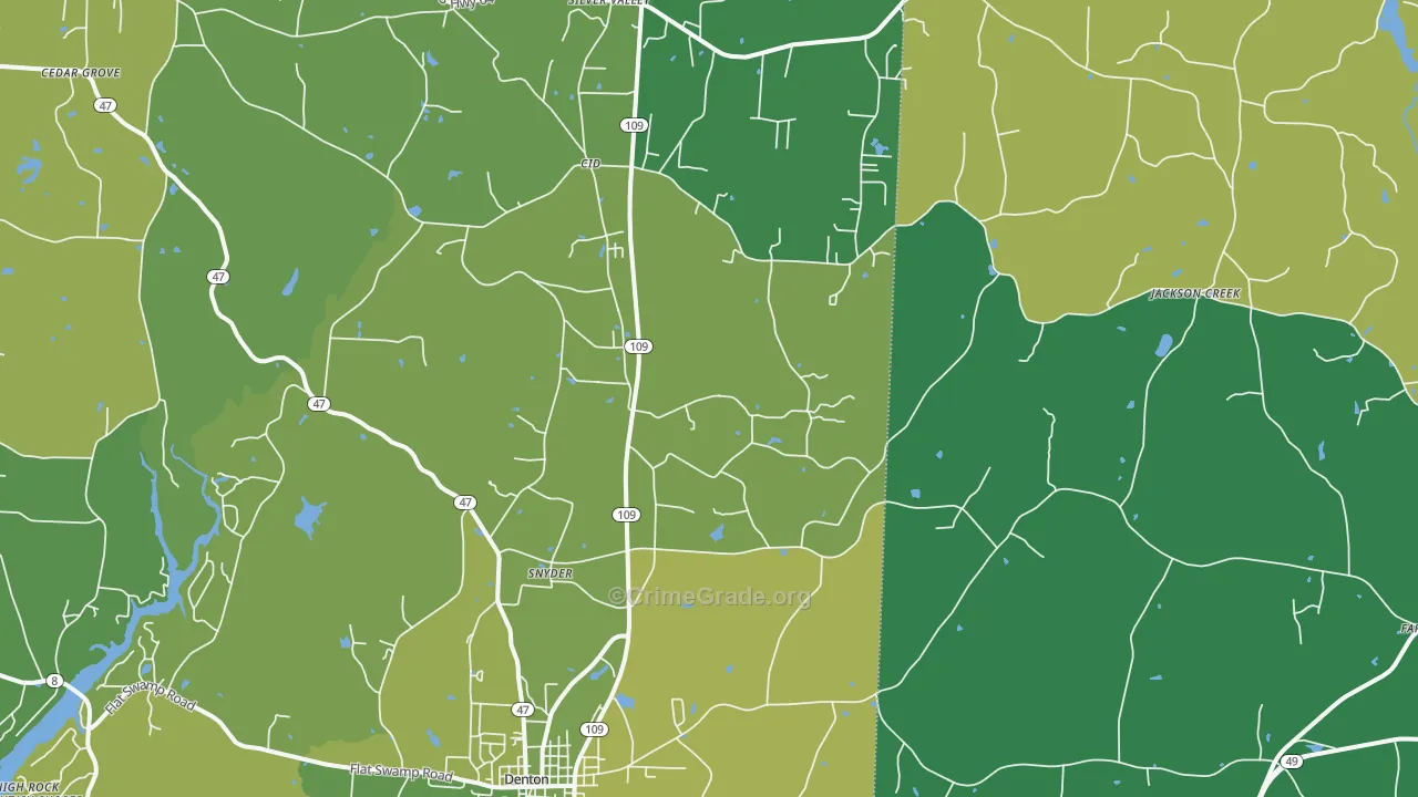 Cid, NC Map of Vehicle Theft Rates