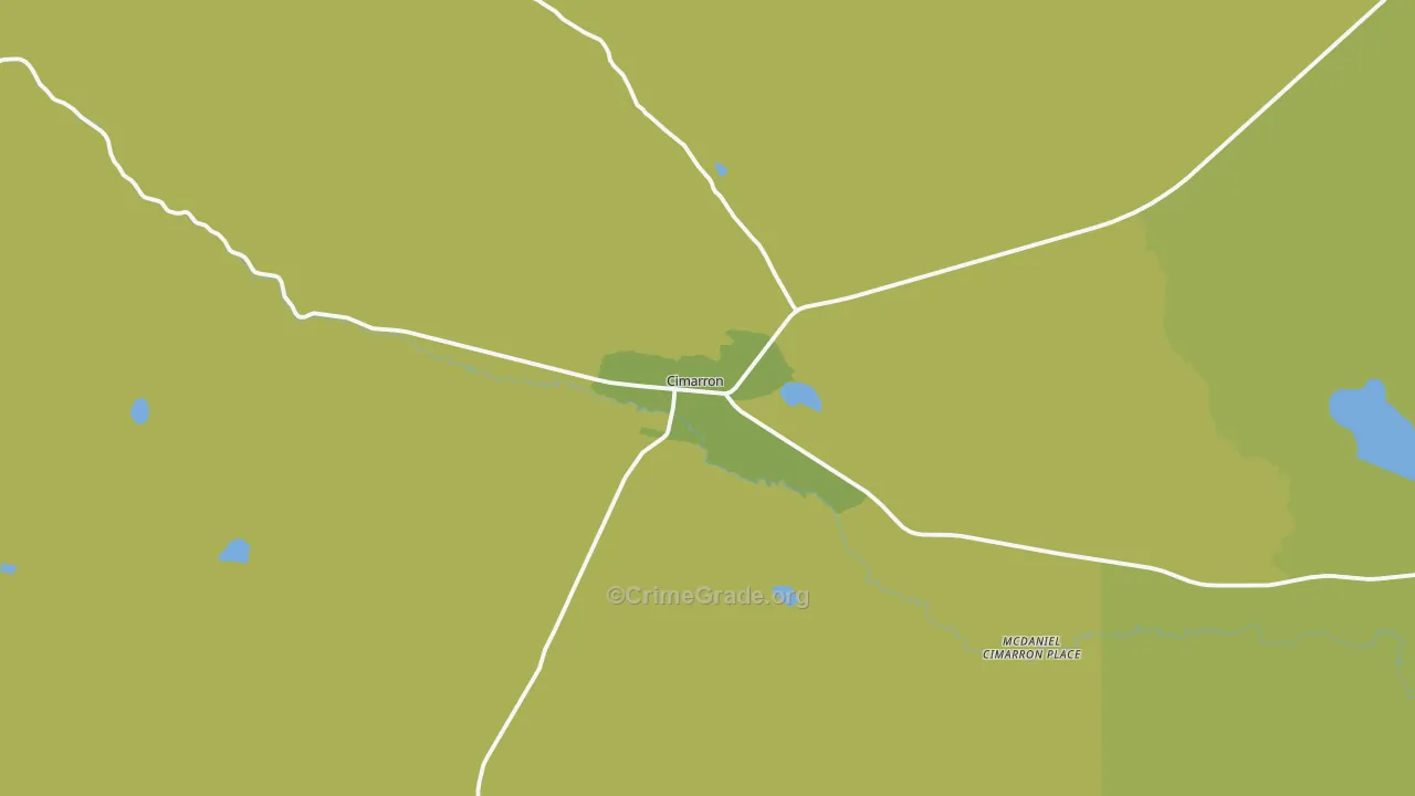 Cimarron, NM Map of Vehicle Theft Rates