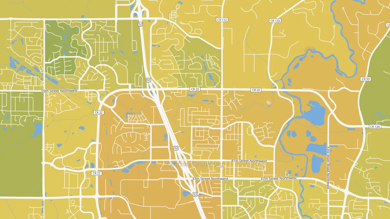 Cimarron, Rochester, MN Map of Vehicle Theft Rates