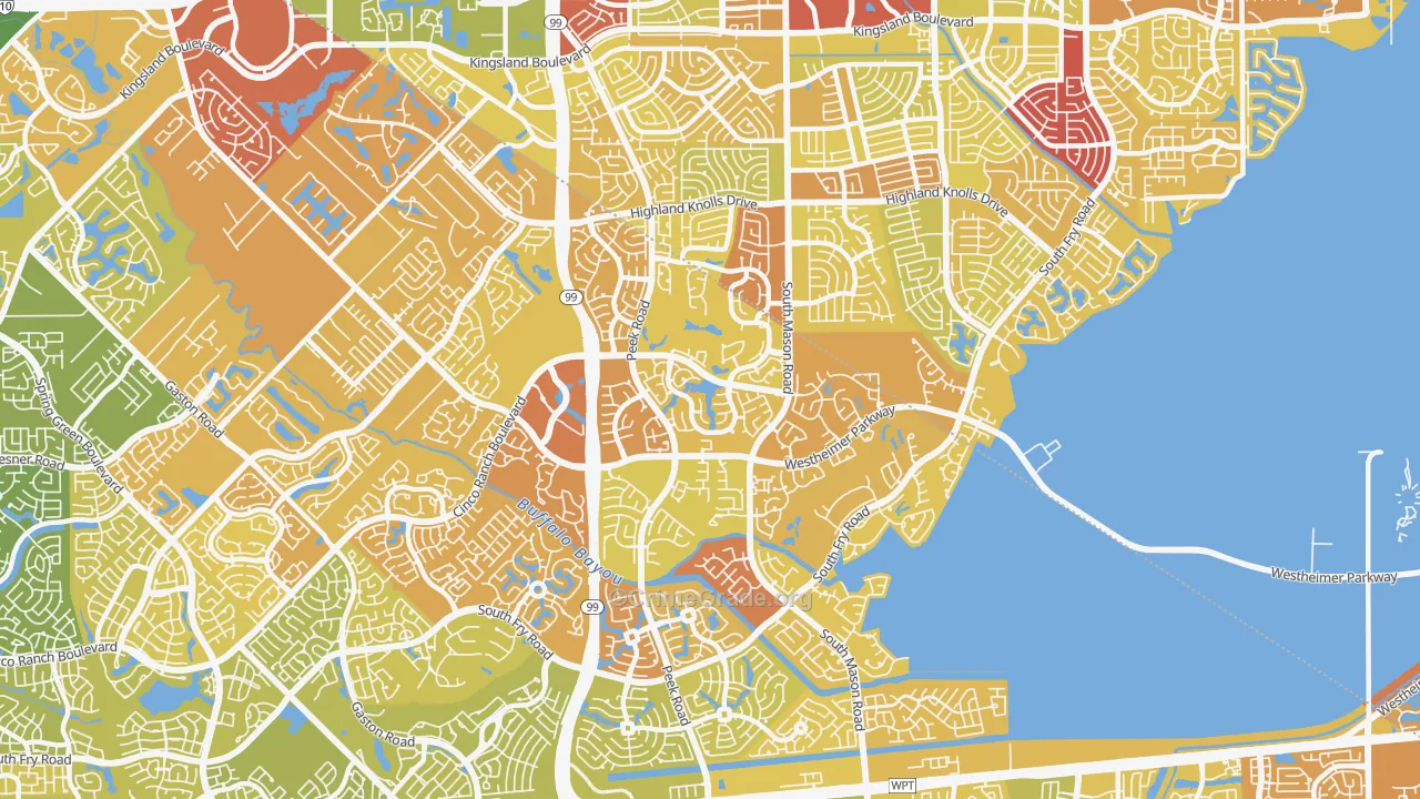 Cinco Ranch, TX Map of Vehicle Theft Rates