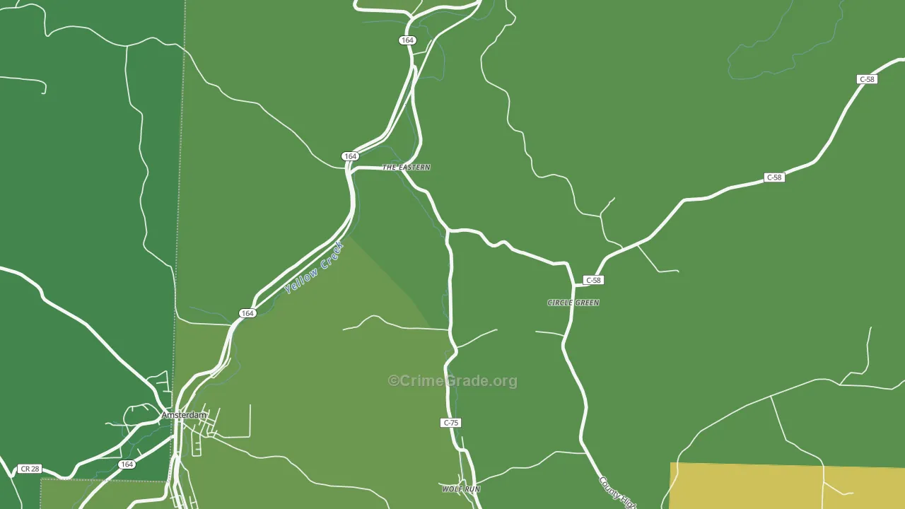 Circle Green, OH Map of Vehicle Theft Rates