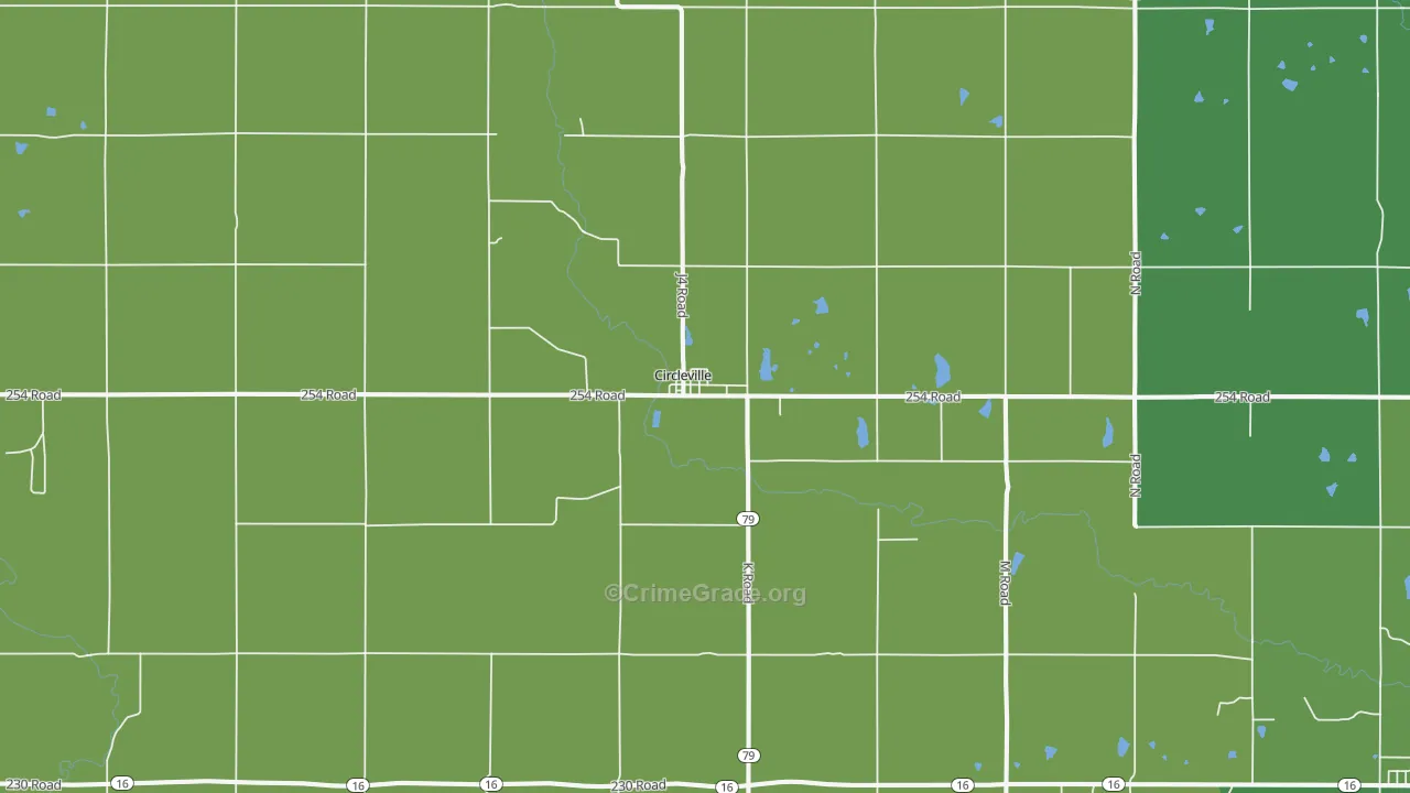 Circleville, KS Map of Vehicle Theft Rates