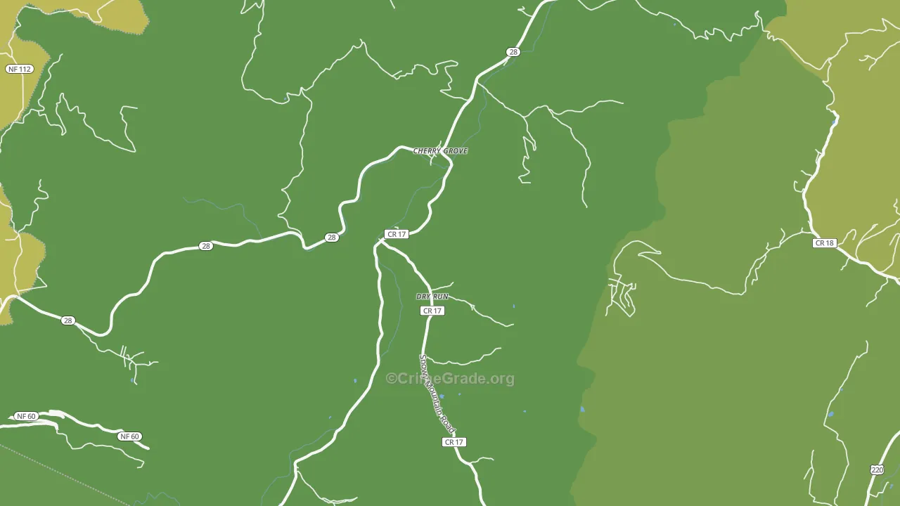 Circleville, WV Map of Vehicle Theft Rates
