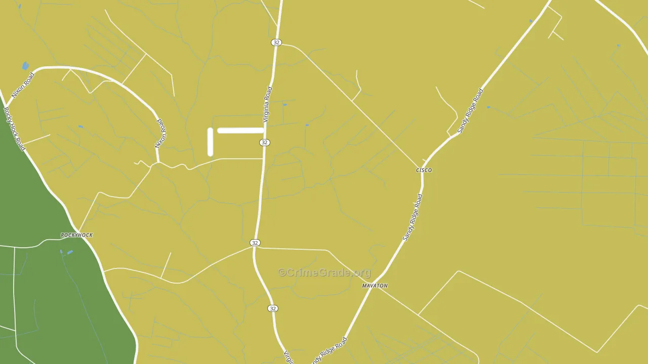 Cisco, NC Map of Vehicle Theft Rates