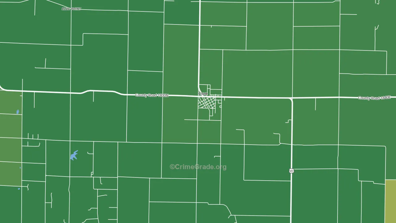 Cisne, IL Map of Vehicle Theft Rates