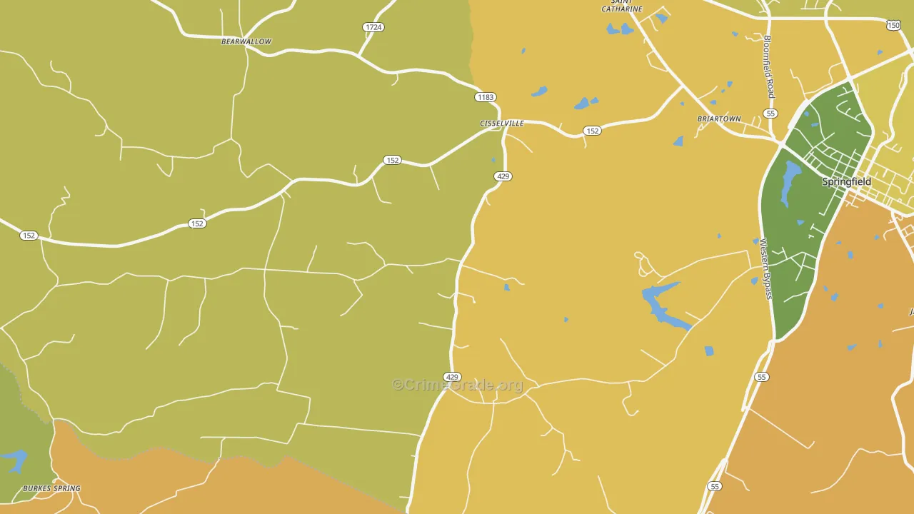 Cisselville, KY Map of Vehicle Theft Rates