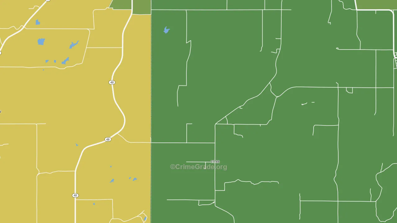 Citra, OK Map of Vehicle Theft Rates