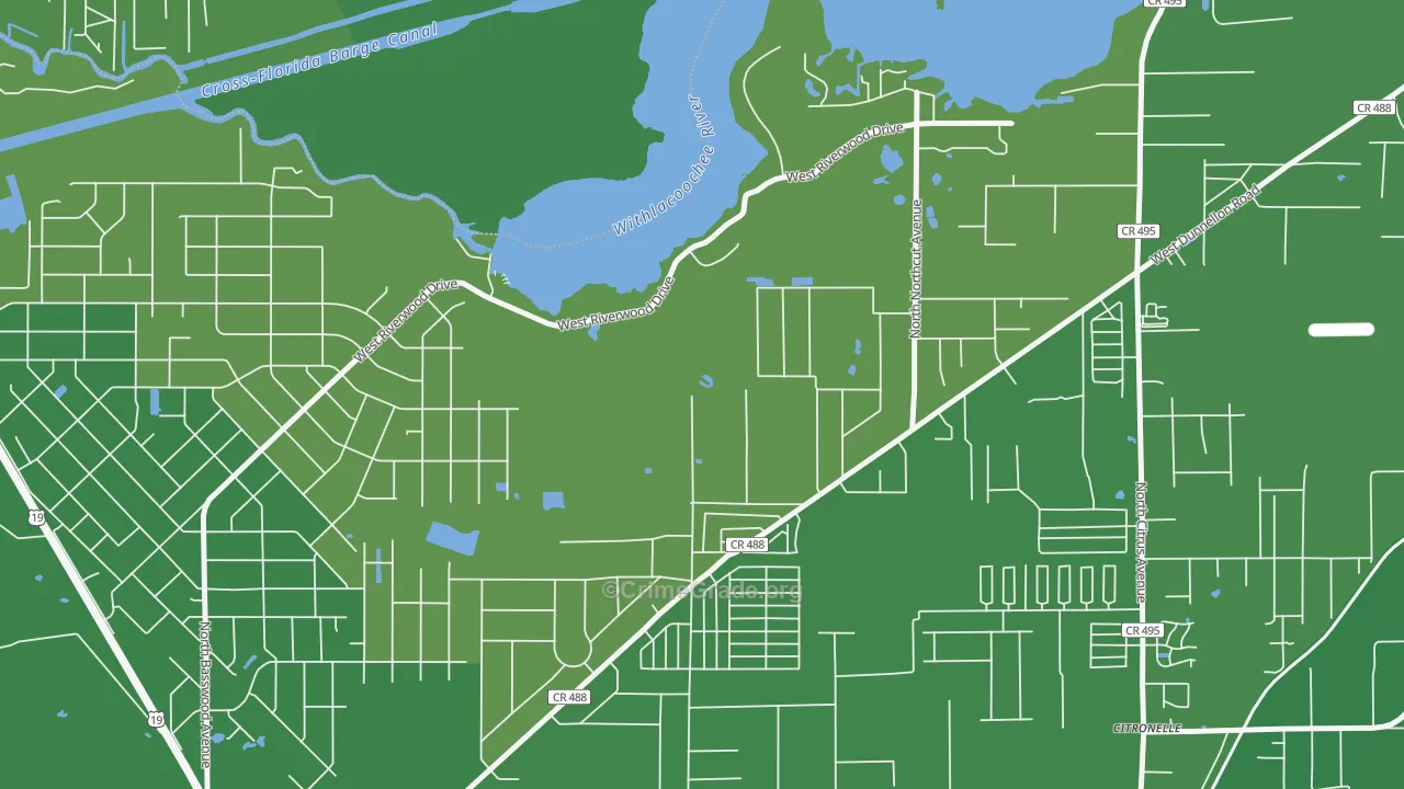 Citronelle, FL Map of Vehicle Theft Rates