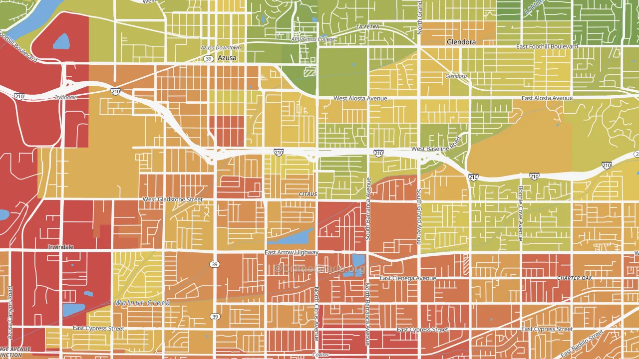 Citrus, CA Map of Vehicle Theft Rates