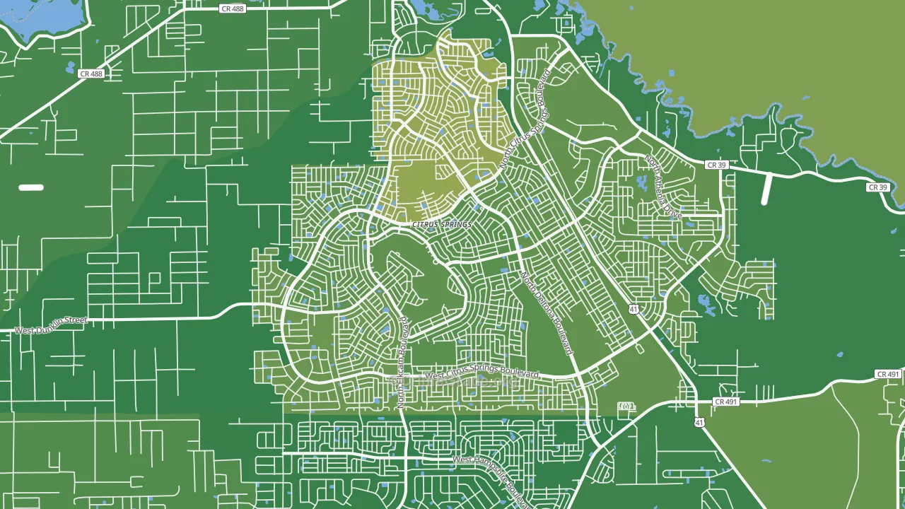 Citrus Springs, FL Map of Vehicle Theft Rates