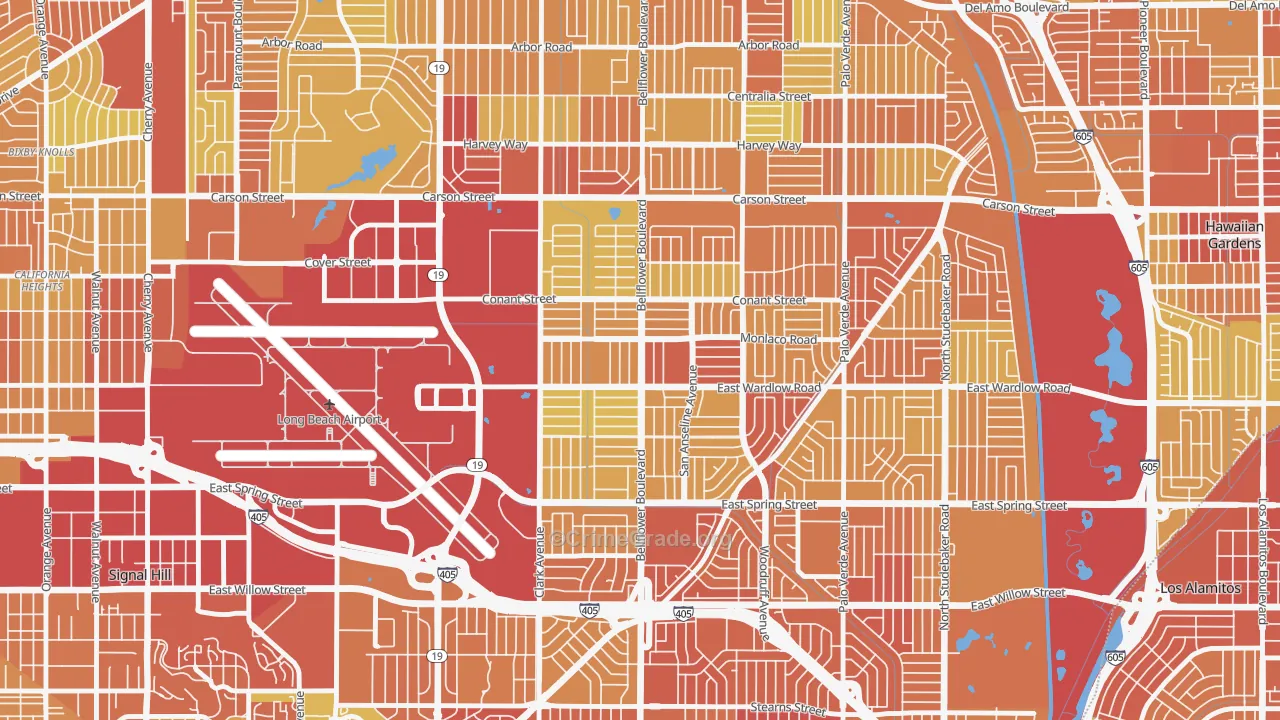 City College Area, Long Beach, CA Map of Vehicle Theft Rates