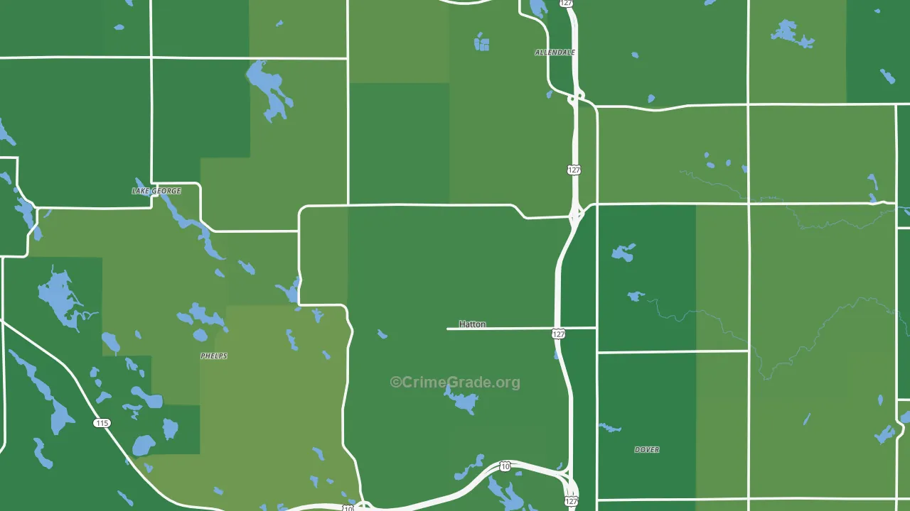 Clare County, MI Map of Vehicle Theft Rates