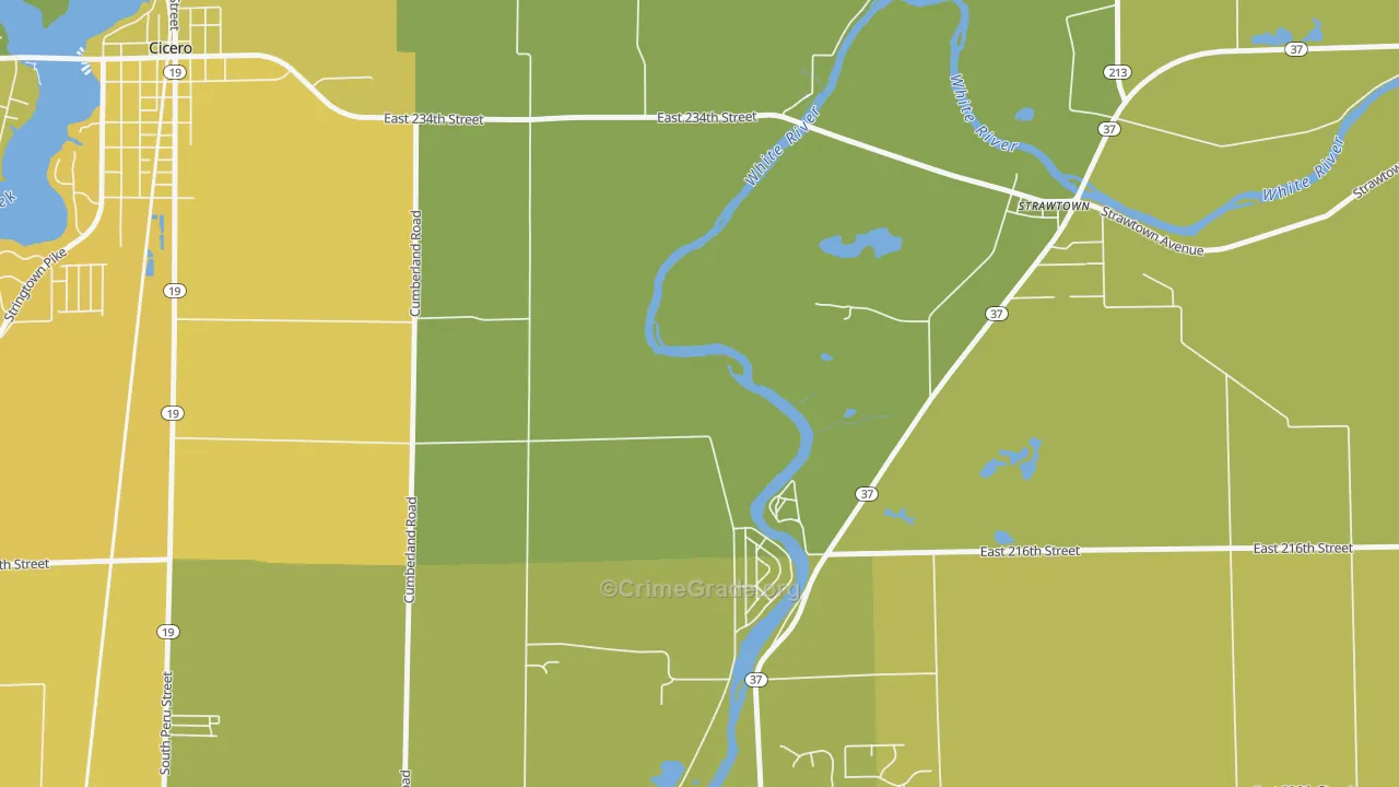 Clare, IN Map of Vehicle Theft Rates