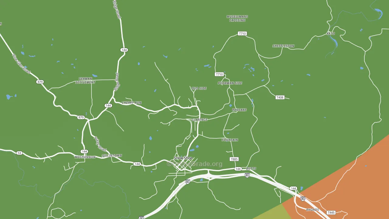 Clarence, PA Map of Vehicle Theft Rates
