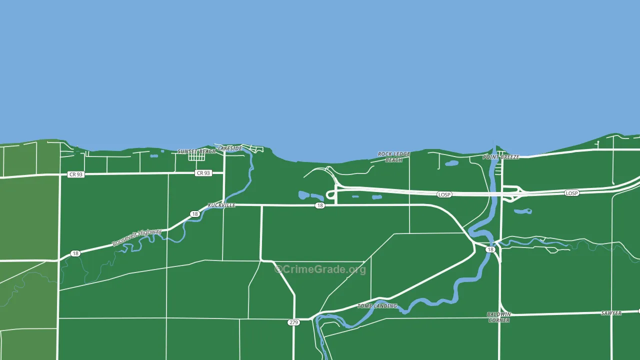 Clarendon, NY Map of Vehicle Theft Rates